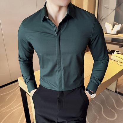 Men's Long Sleeve Shirt with Zipper - LessBarriers